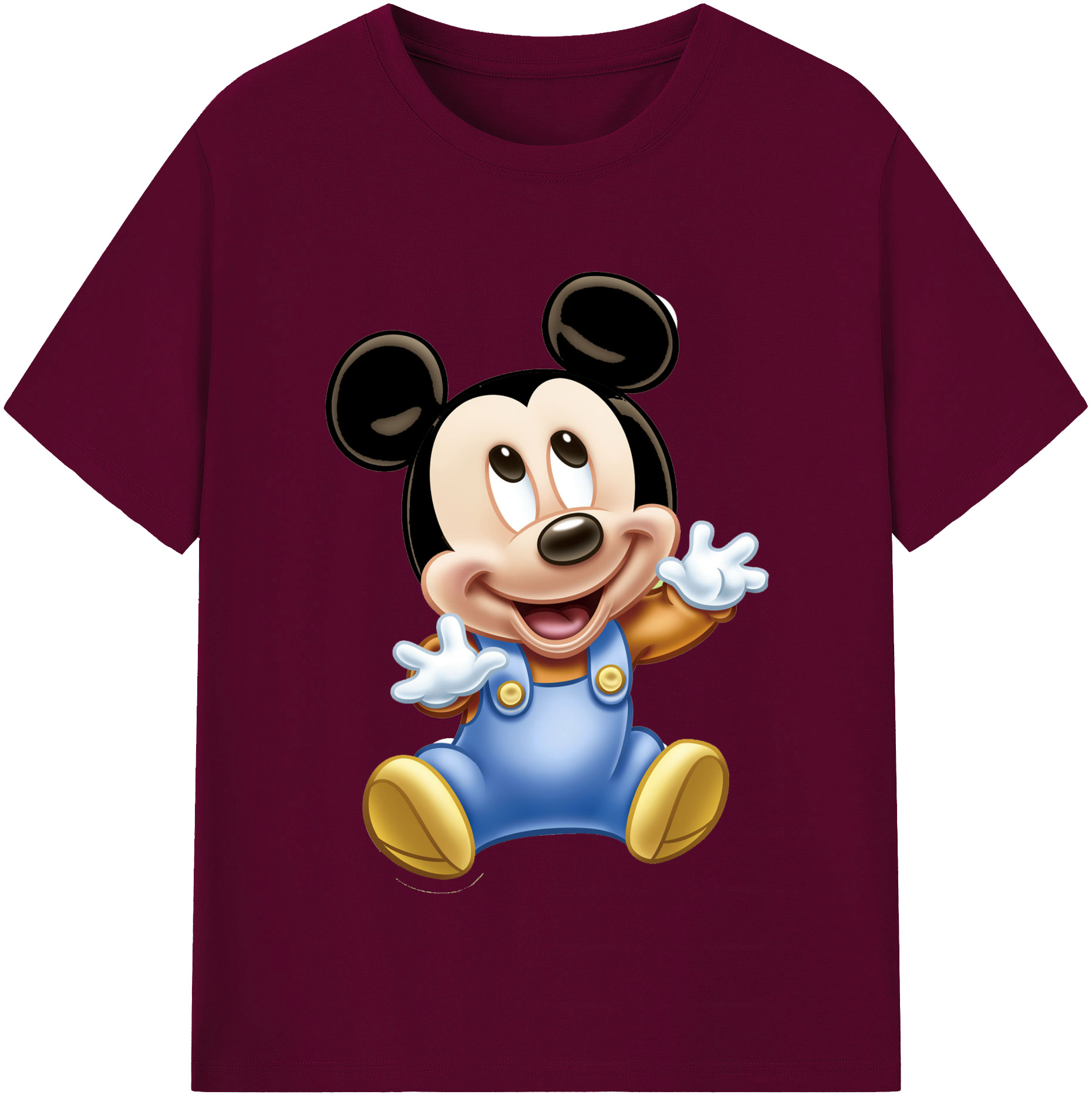 （画像用） ミッキーマウス Mickey Mouse レディースカジュアルプリントTシャツ（綿100％）